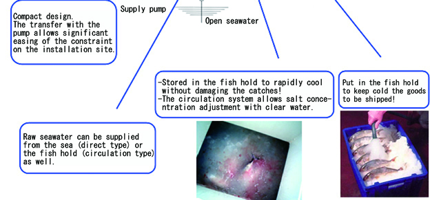 Usage of slurry ice in the fishing field